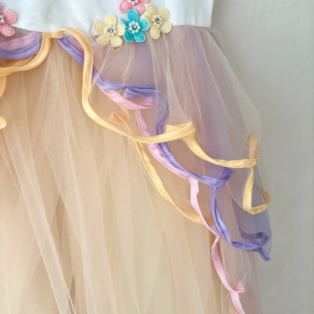Girl’s Tulle Satin Unicorn Maxi Dress